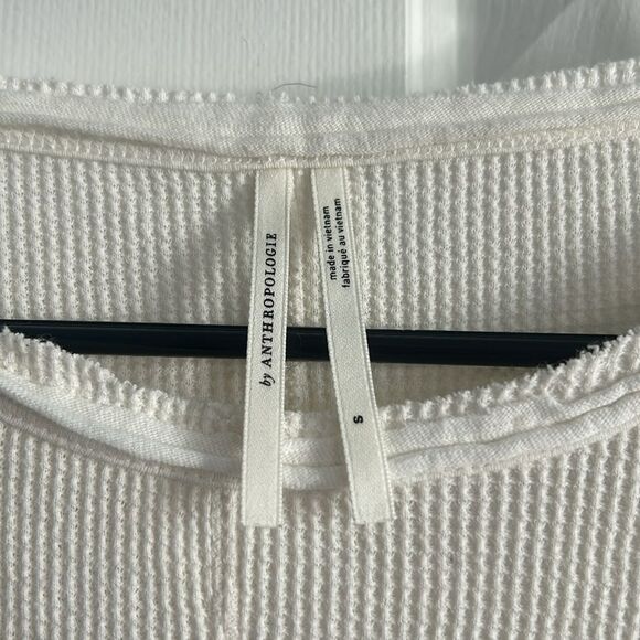 Anthropologie Waffle Knit Pullover Blouse Top Size S - Picture 4 of 7
